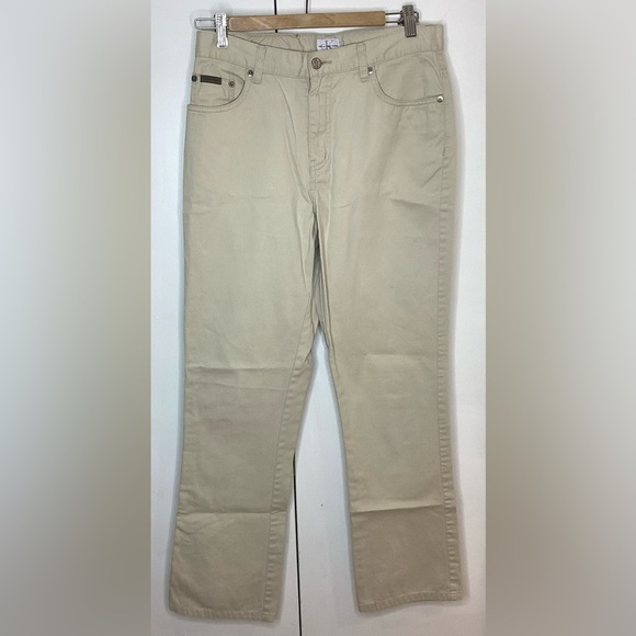 Calvin Klein khaki jeans.  Straight leg, midrise. Size 9 - Picture 1 of 8